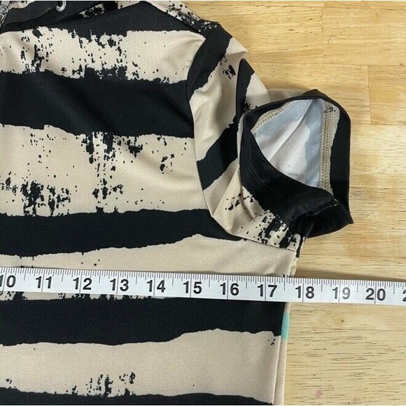Jamie Sadock Golf Top Mock 1/4 zip Short Sleeve Rock Stripe Spandex Small EUC - Picture 5 of 10